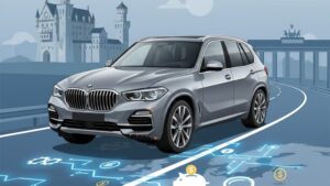 Современный BMW X5, привезенный из Германии, иллюстрация для статьи о выборе подержанного автомобиля.